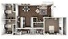 Beverly Palms - 3 Bedroom 2 Bathroom AFloor plan Beverly Palms - 3 Bedroom 2 Bathroom AFloor plan at The Life at Beverly Palms, Pasadena, TX